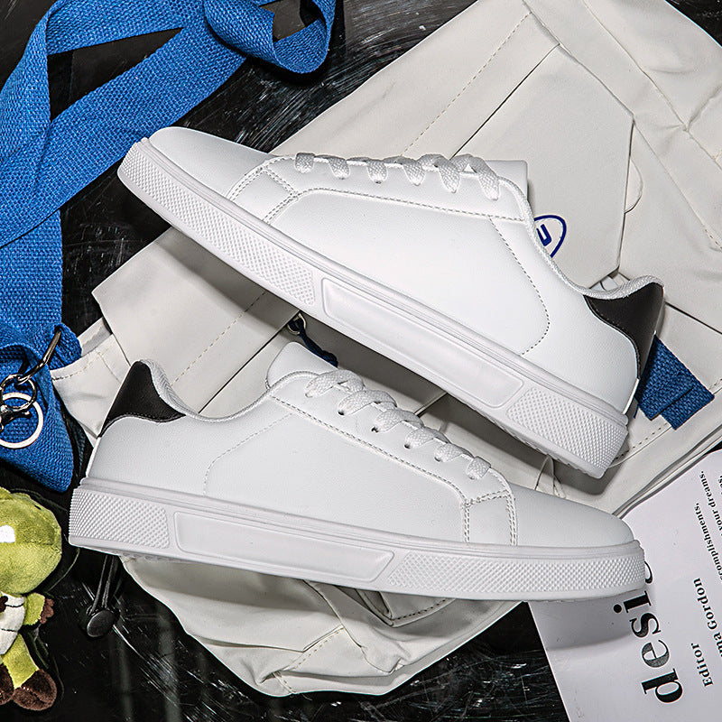 Flat Bottom Comfort Board Leather Casual Sneakers