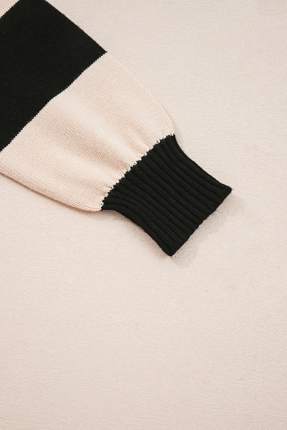 Black Stripe Two in One Knitted Top High Waist Splicing Hem Sweater Dress 🇺🇲
