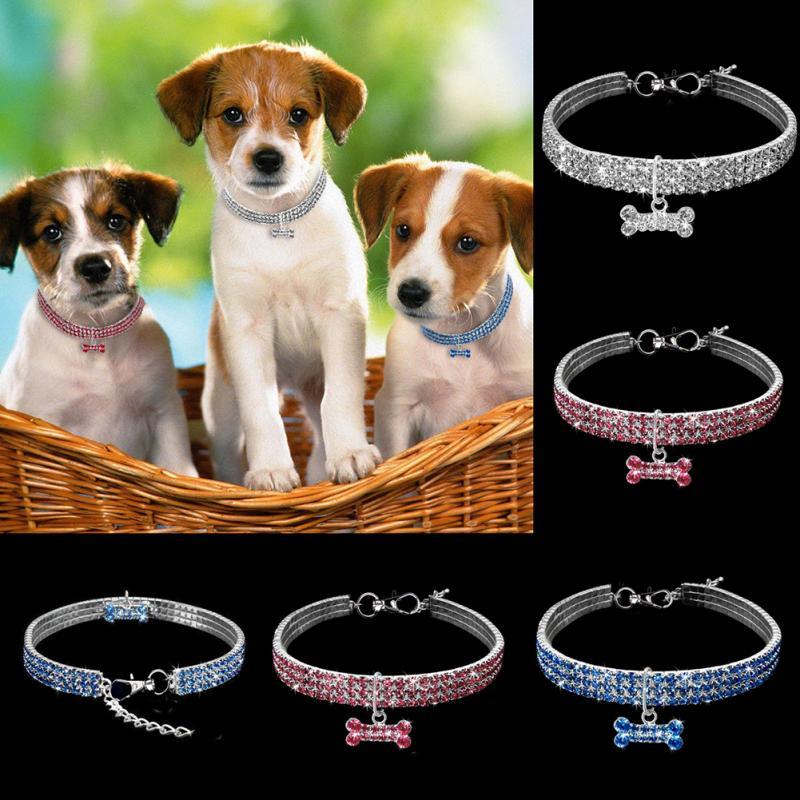 Bling Rhinestone Dog Collar Crystal Puppy Chihuahua Pet Dog Collars Leash For Small Medium Dogs Cats 🇨🇳