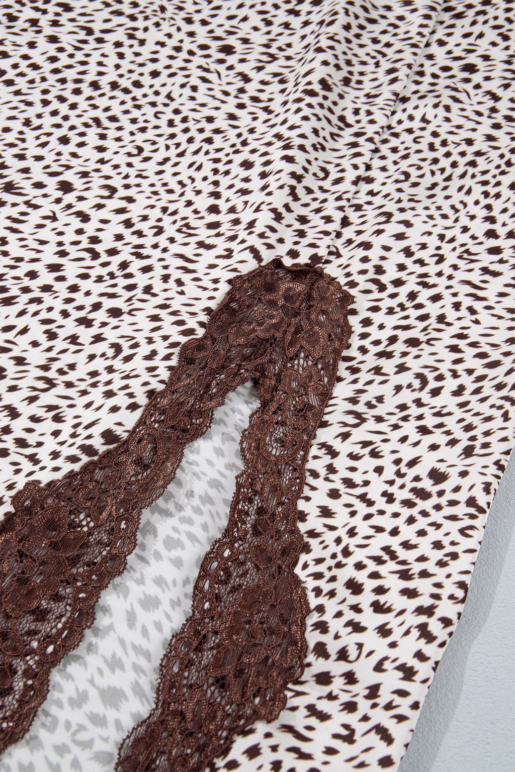Brown Cheetah Print Trim Split Long Western Skirt 🇺🇸