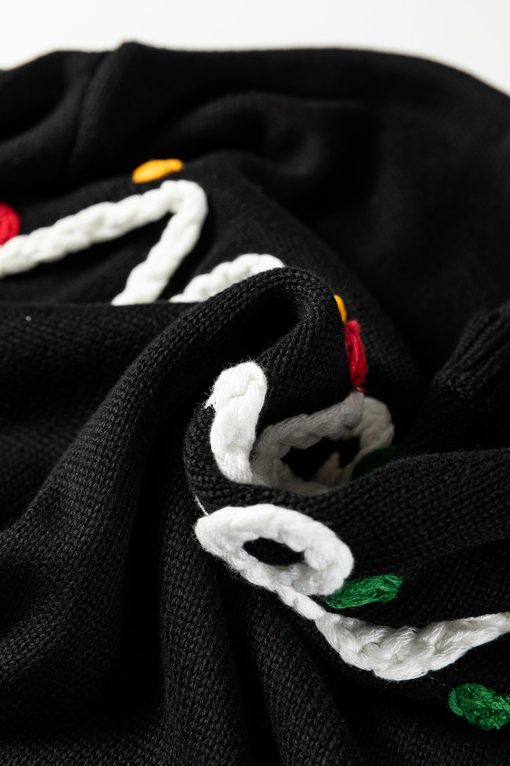 Black Merry Colorful Dot Detail Christmas Drop Shoulder Sweater 🇺🇸