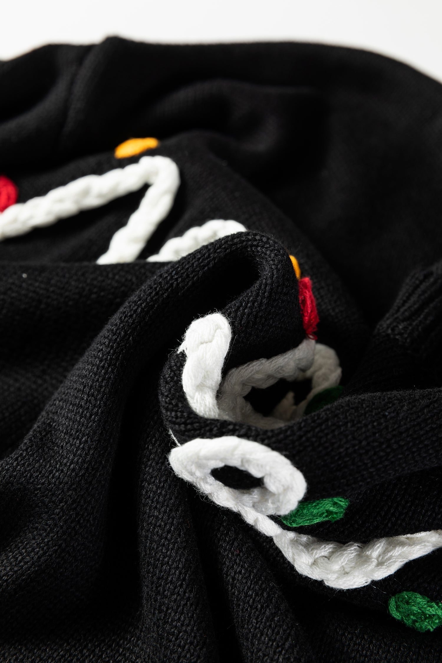 Black Merry Colorful Dot Detail Christmas Drop Shoulder Sweater 🇺🇸