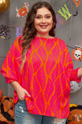 Rose Leafy Printed Smocked Lantern Sleeve Plus Size Blouse 🇺🇸