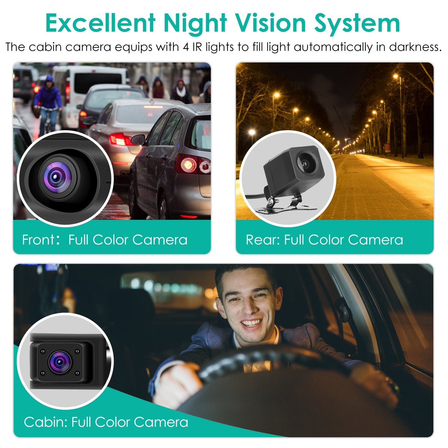 2K Car DVR 3 Channel Dash Cam Camcorder Camera Recorder With 140 Degree Angle GPS WiFi Night Vision G-sensor Loop Recording Parking Monitor 🇨🇳