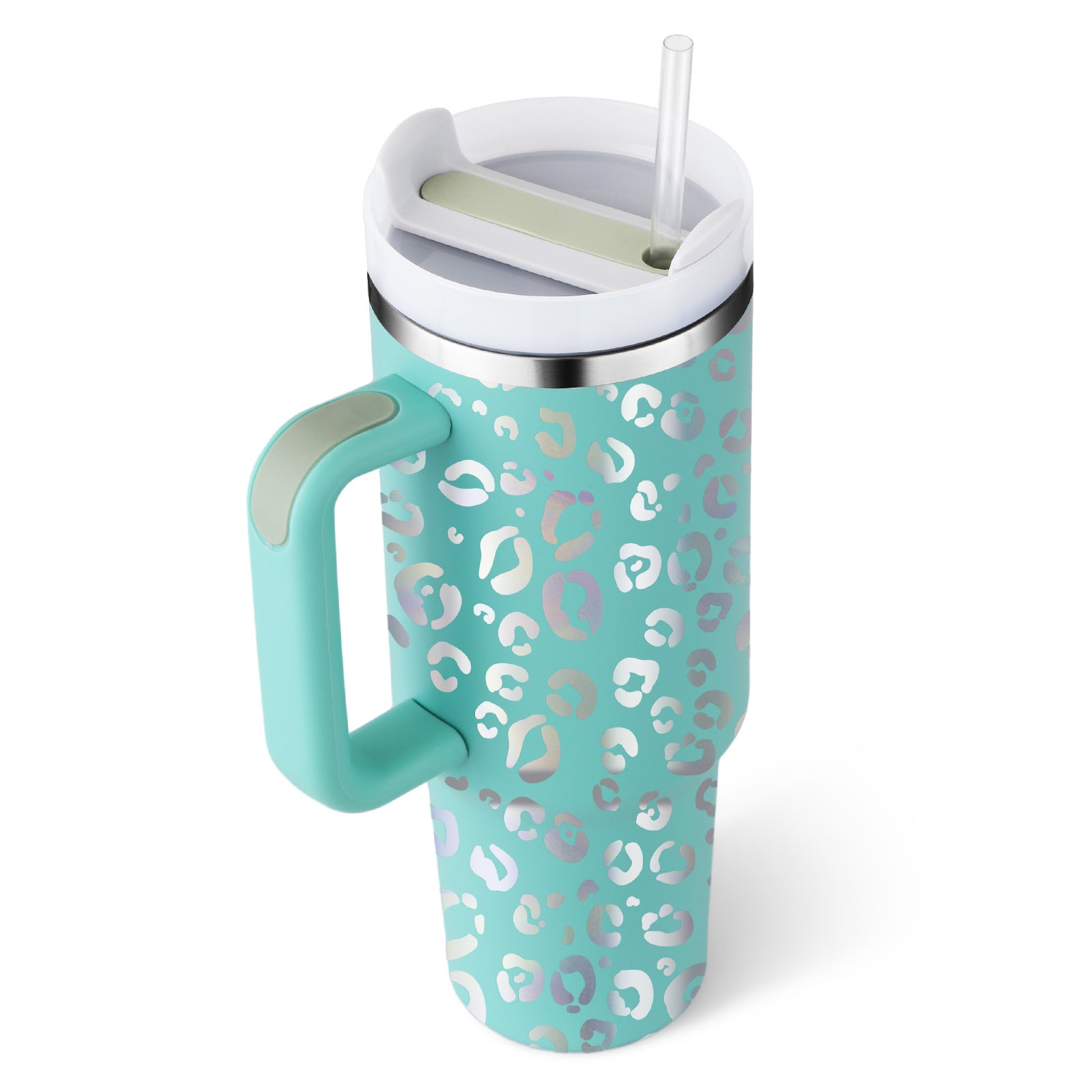 40 Oz Tumbler With Handle Straw Insulated, Stainless Steel,Spill Proof, Vacuum insulated With Lid Tapered 🇨🇳