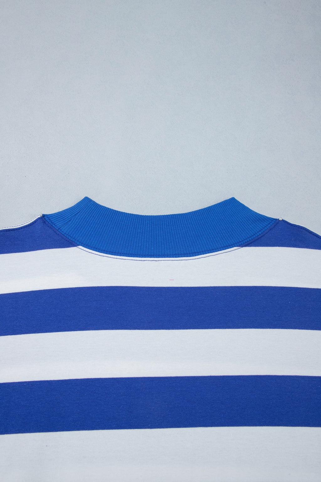 Orange Stripe Ribbed Trim Stand Neck Dropped Shoulder Plus Size Sweatshirt 🇺🇸