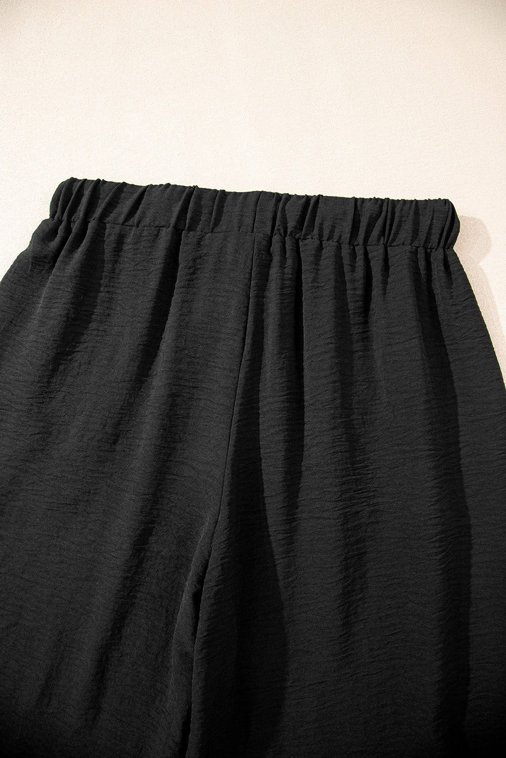 Black Buttoned Vest Drawstring Wide Leg Pants 2pcs Set 🇨🇳
