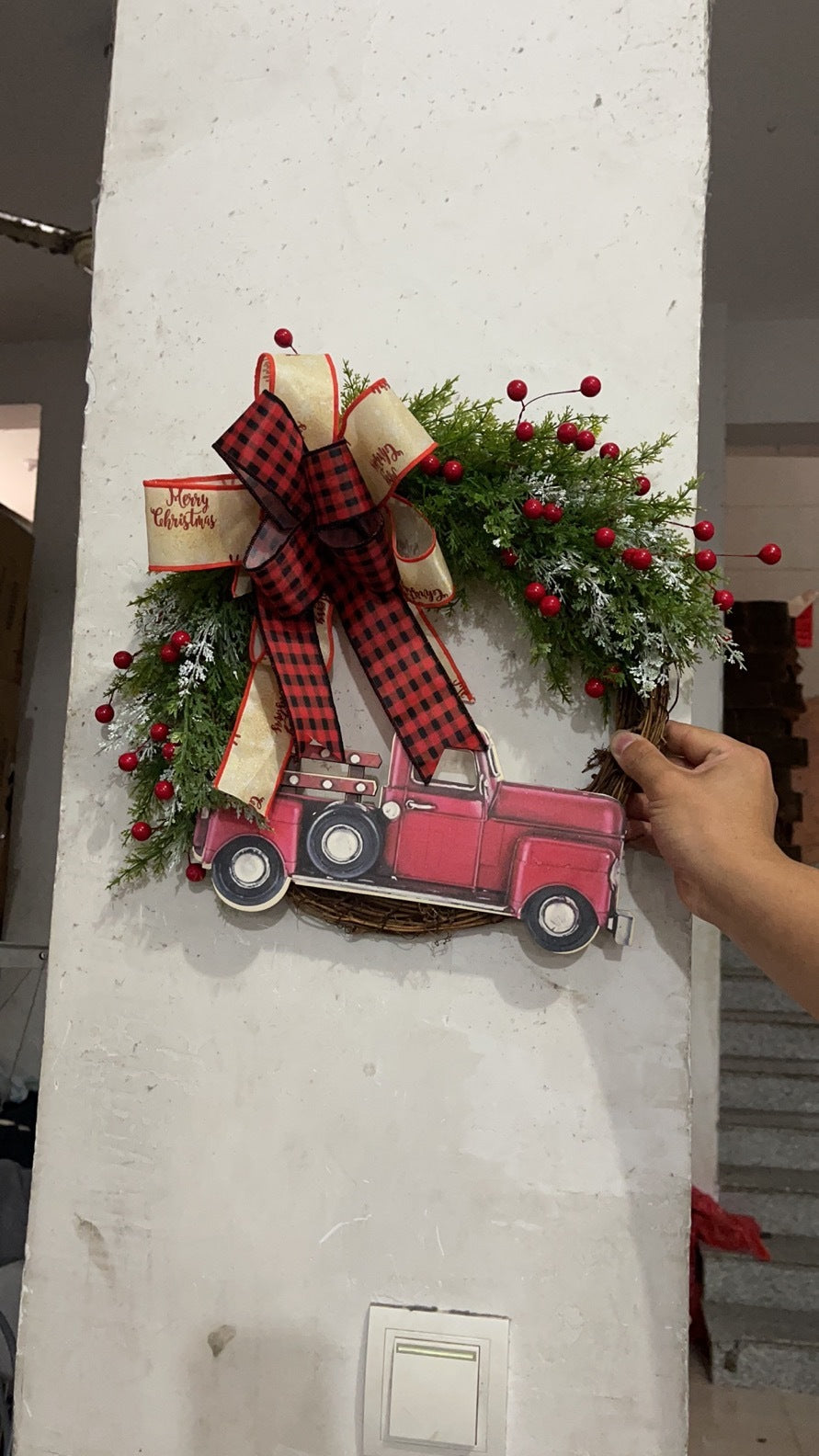 Christmas Decorations Red Truck Pumpkin Garland Door Hanging Tag 🇨🇳