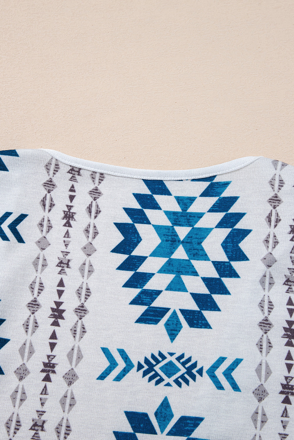 Sky Blue Western Aztec Printed Open Front Long Cardigan 🇺🇲