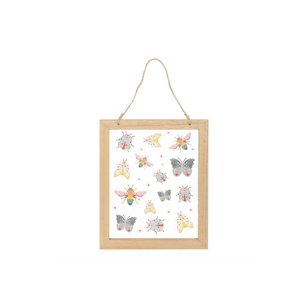 Floral Bug Print Glass Wall Hanging 🇬🇧