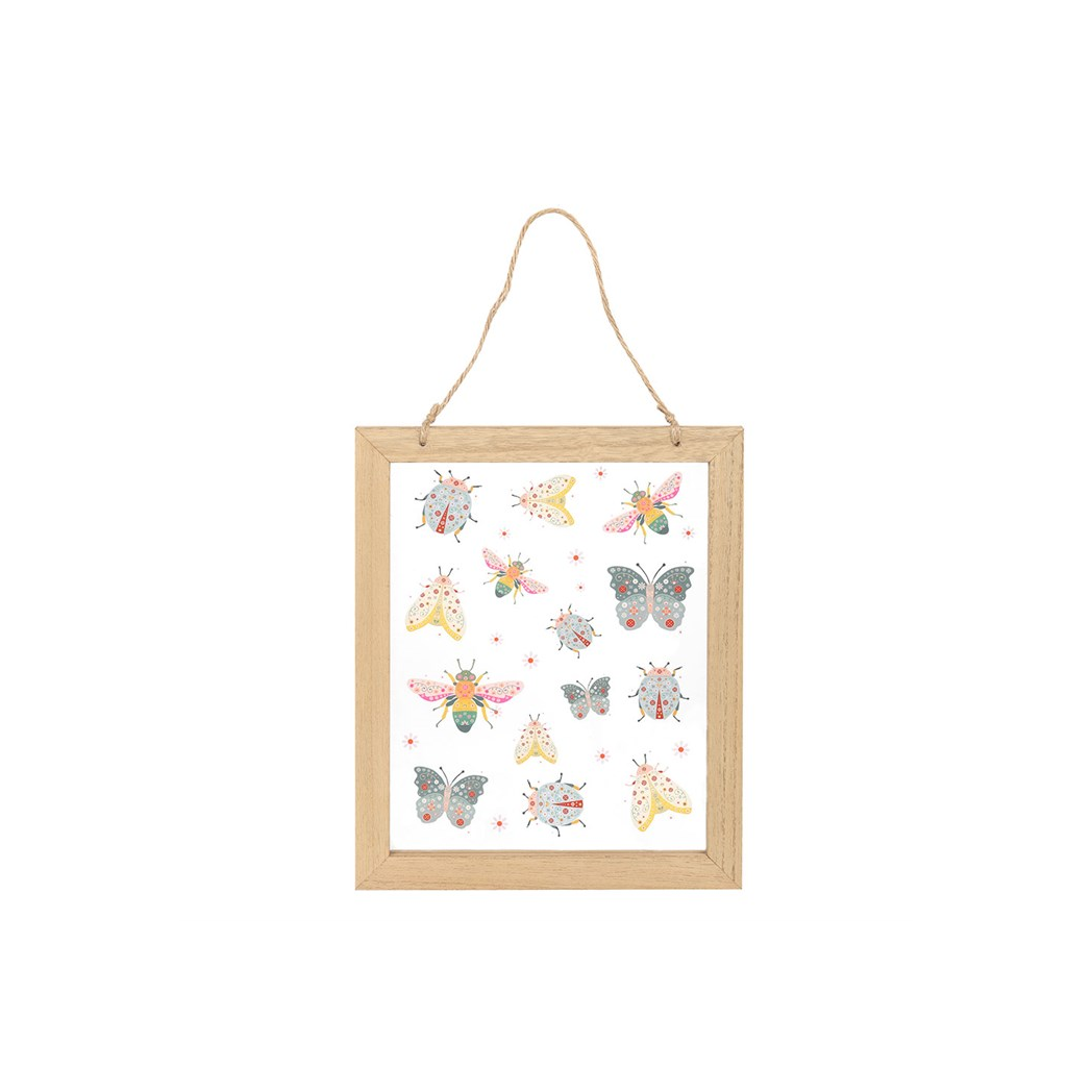 Floral Bug Print Glass Wall Hanging 🇬🇧