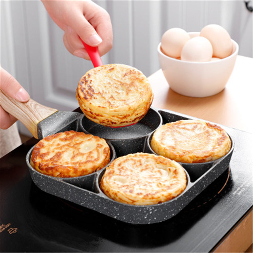 Multi Functional 4 Hole Frying Pan Non Stick Breakfast Burger Egg Pancake Maker 🇨🇳
