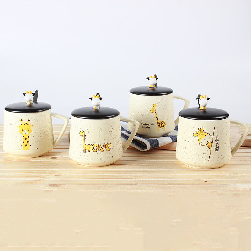 Creative Cartoon Ceramic Cup Hand Drawn Cute Giraffe 🇨🇳