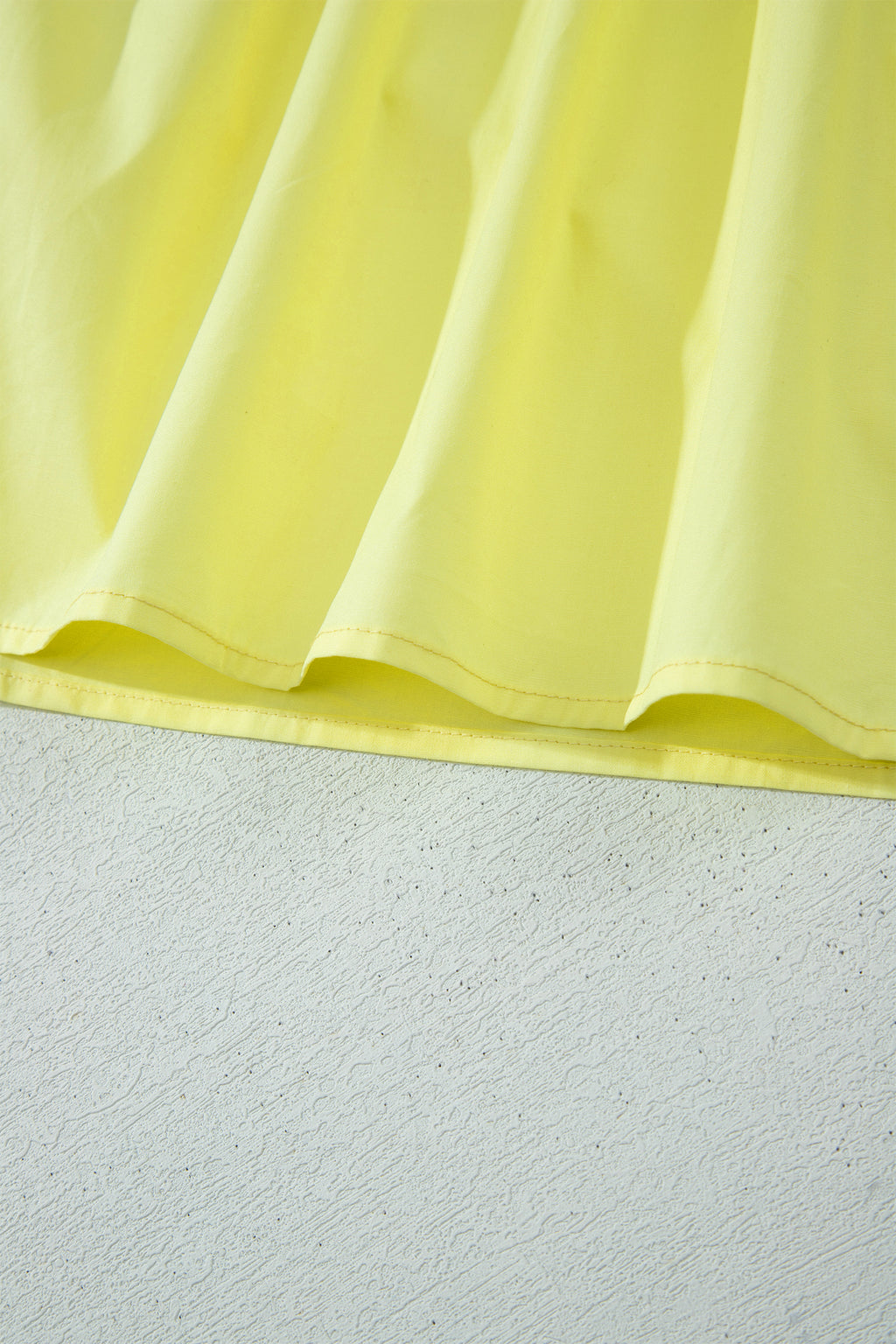 Yellow Cream Faux Two Piece Gingham Contrast Patchwork Loose Mini Dress 🇺🇸