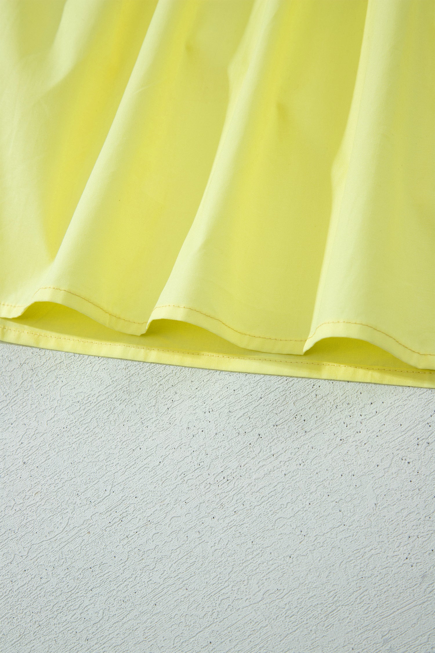 Yellow Cream Faux Two Piece Gingham Contrast Patchwork Loose Mini Dress 🇺🇸