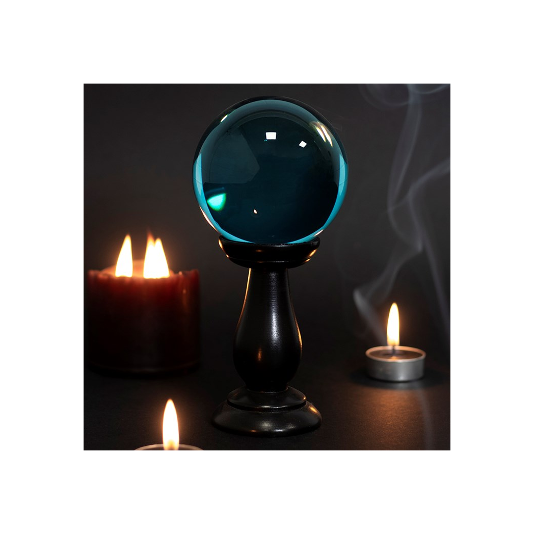 Small Teal Crystal Ball on Stand 🇬🇧