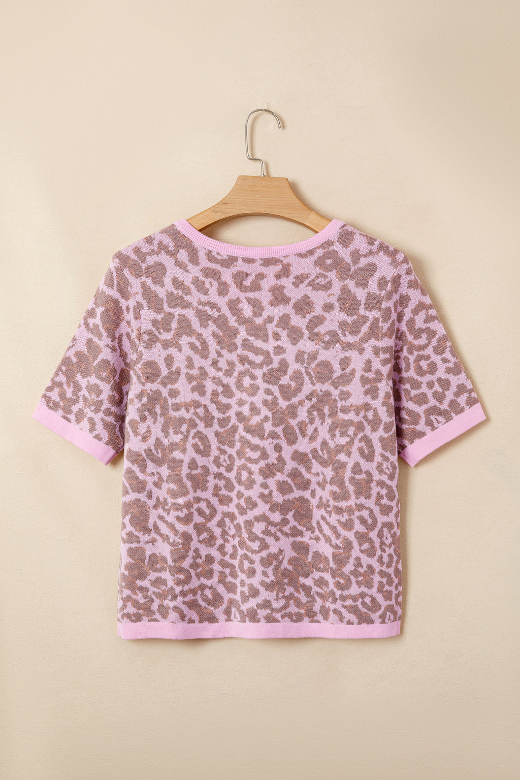 Pink Leopard Button Down Short Sleeve Sweater Cardigan 🇺🇸
