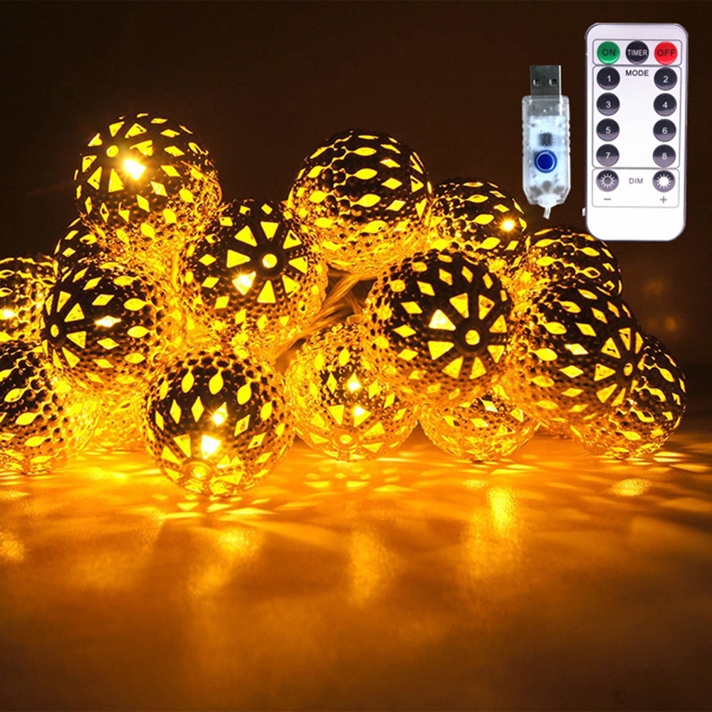 USB Eight Functions Remote Control Colorful Ball Christmas Lights 🇨🇳