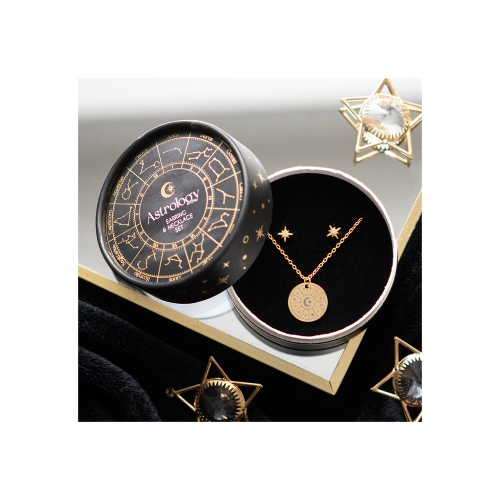 Astrology Wheel Earring and Necklace Set 🇬🇧