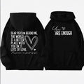 New YOU ARE ENOUGH Lettered Casual Hoodie 🇨🇳