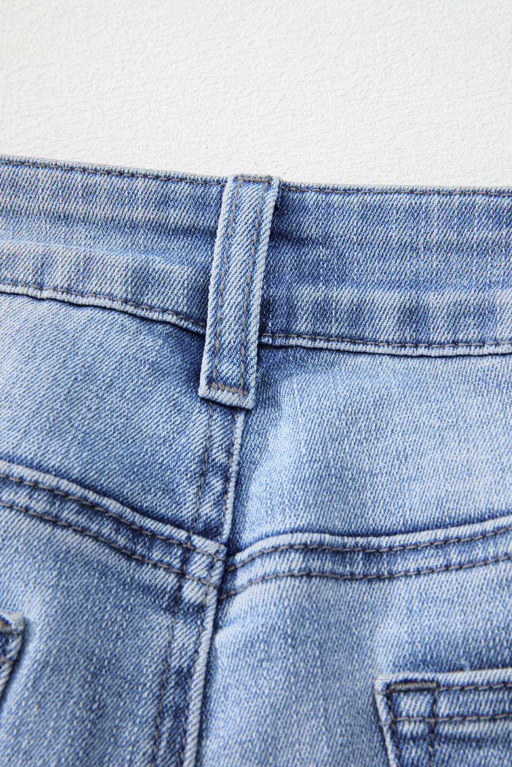 Beau Blue Mineral Wash Raw Hem High Waist Flared Jeans 🇨🇳