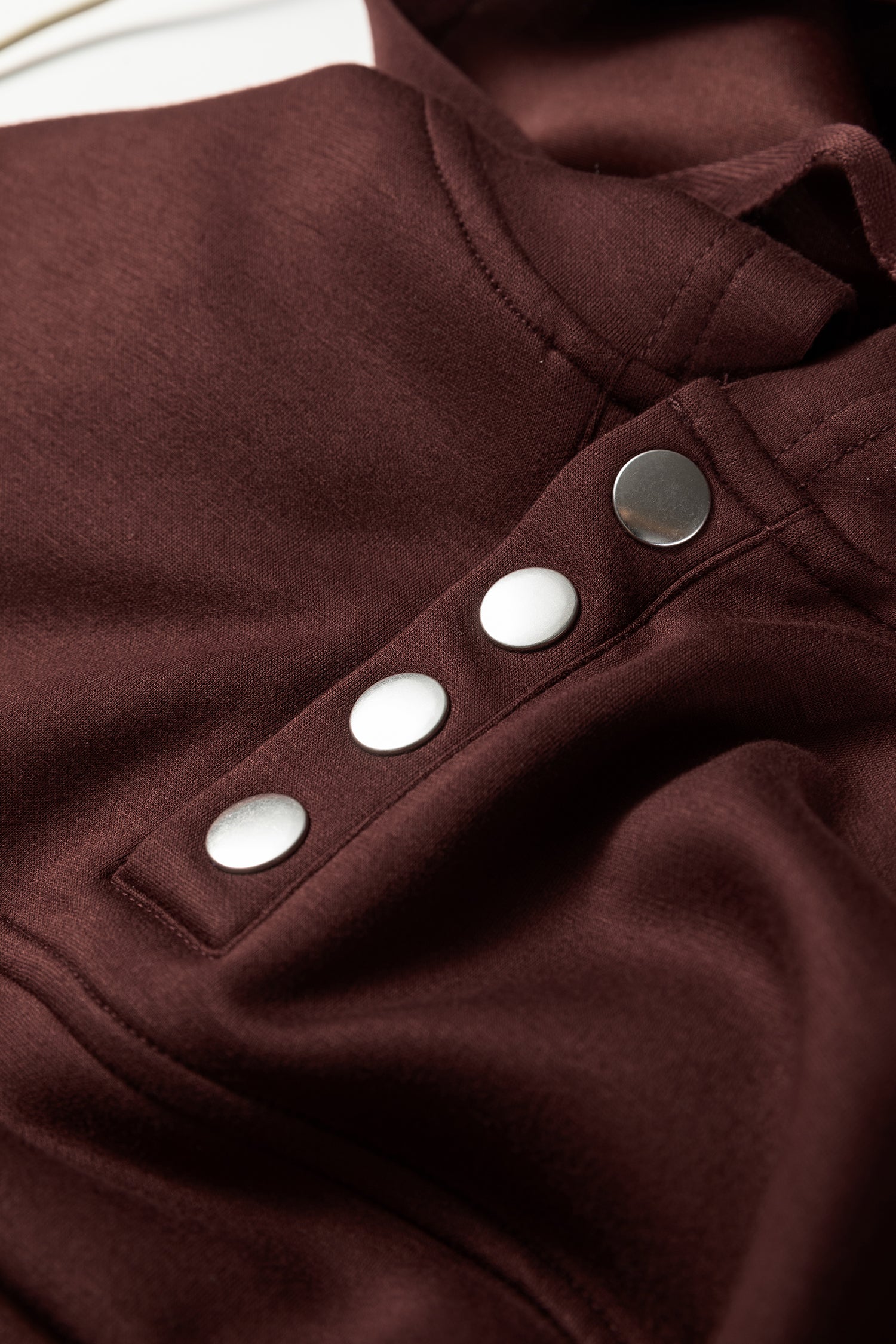 Chicory Coffee Button Drawstring Cropped Hoodie Jogger 2pcs Set 🇺🇸