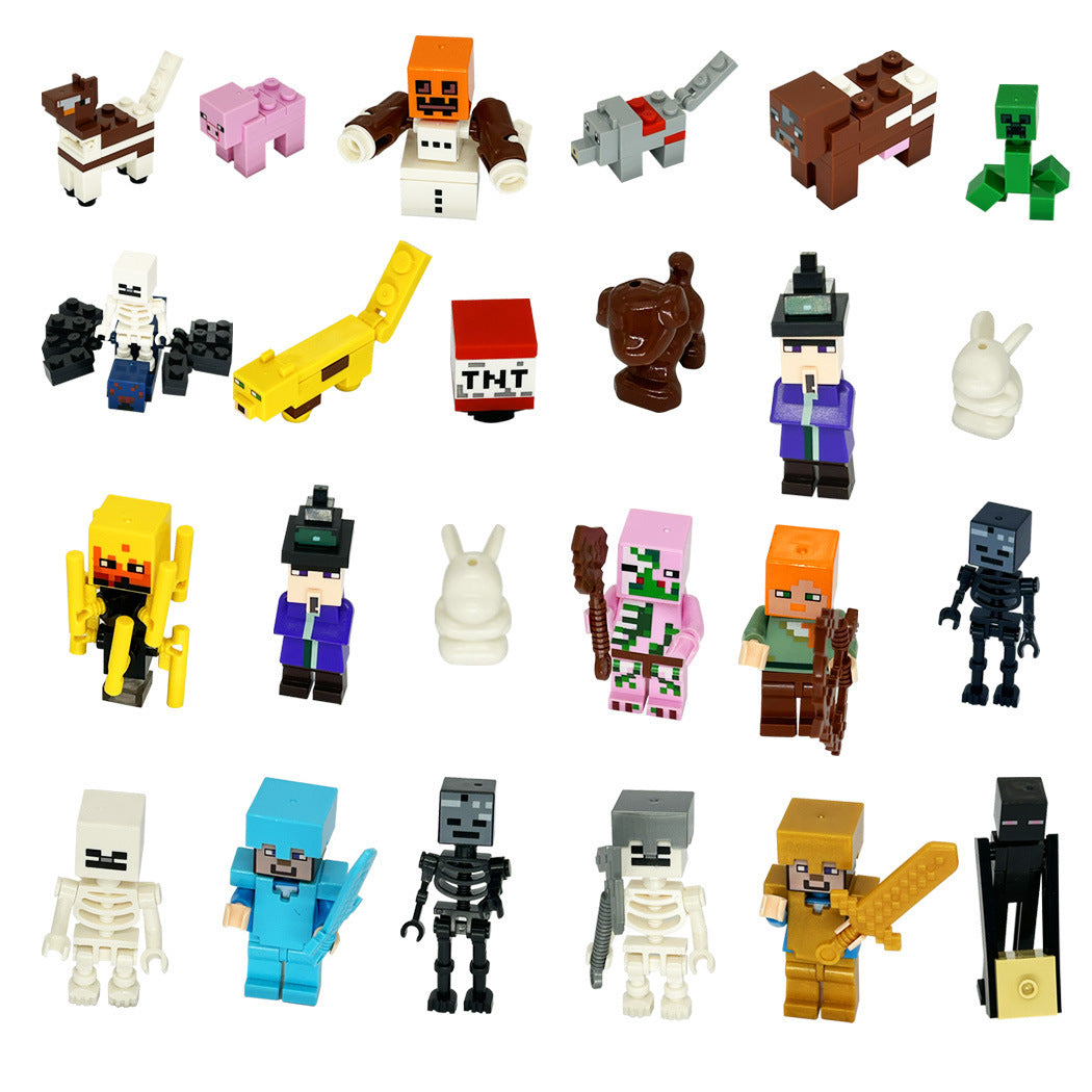 Digital Countdown Blind Box Assembling Building Blocks Pixel Robot Game Children Gift 🇨🇳