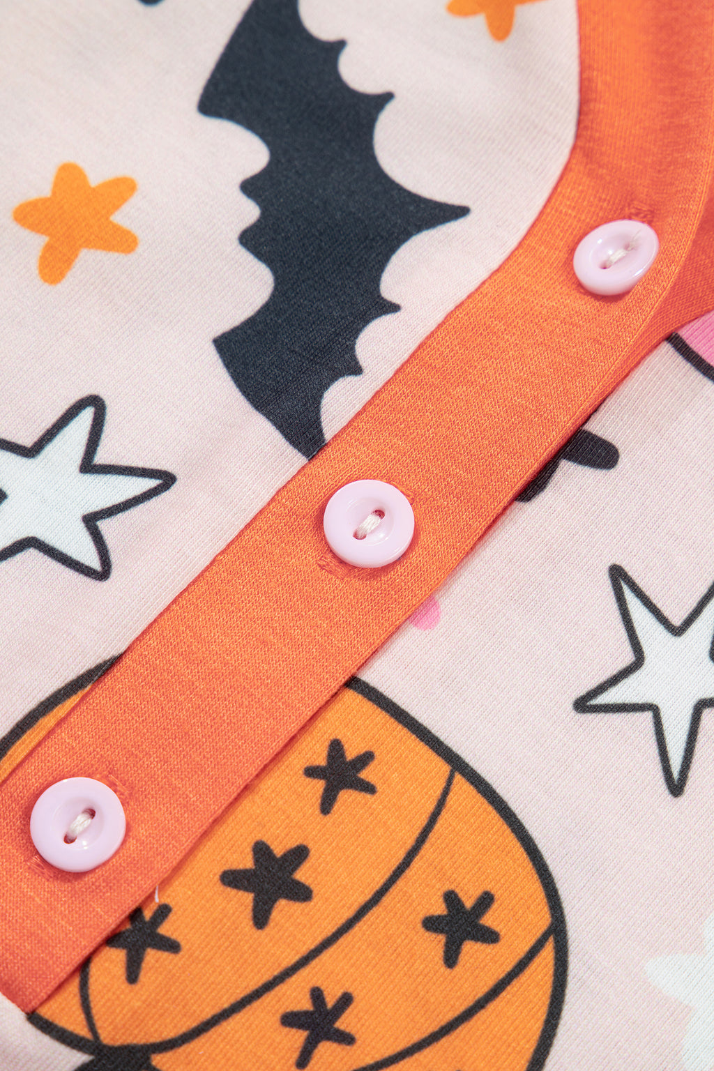 Pink Halloween Pumpkin Print Long Sleeve Home Wear Lounge Set 🇺🇸