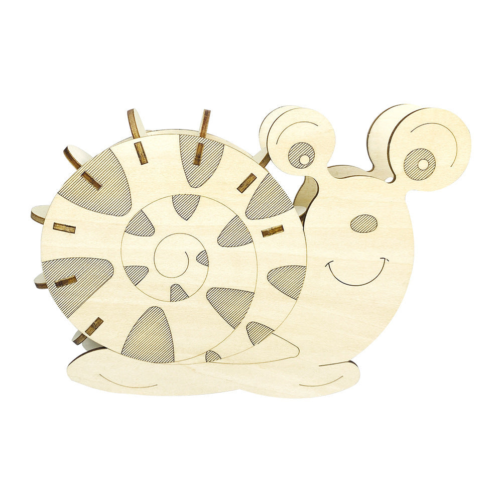 3D Jigsaw Toy Wooden Snail Clock 🇨🇳
