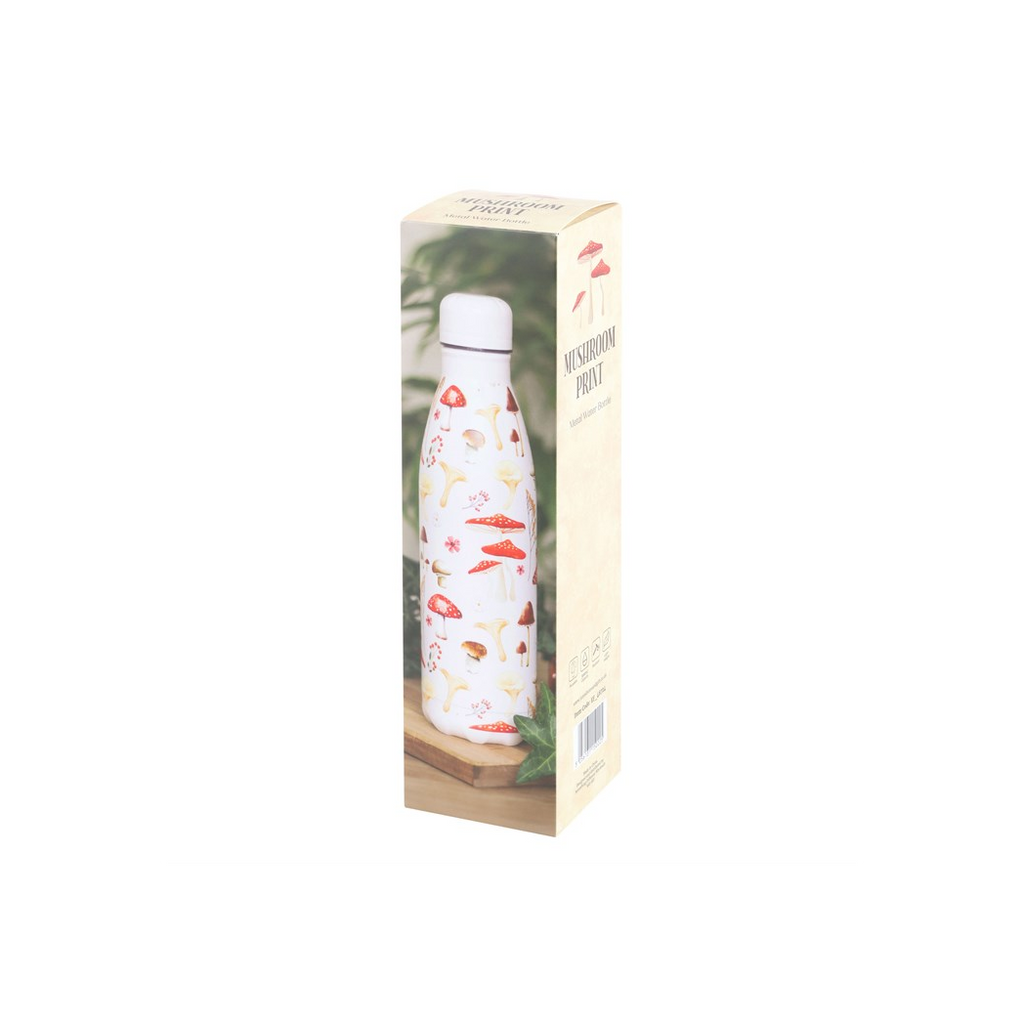 All Over Mushroom Print Metal Water Bottle 🇬🇧