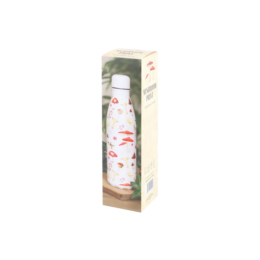 All Over Mushroom Print Metal Water Bottle 🇬🇧