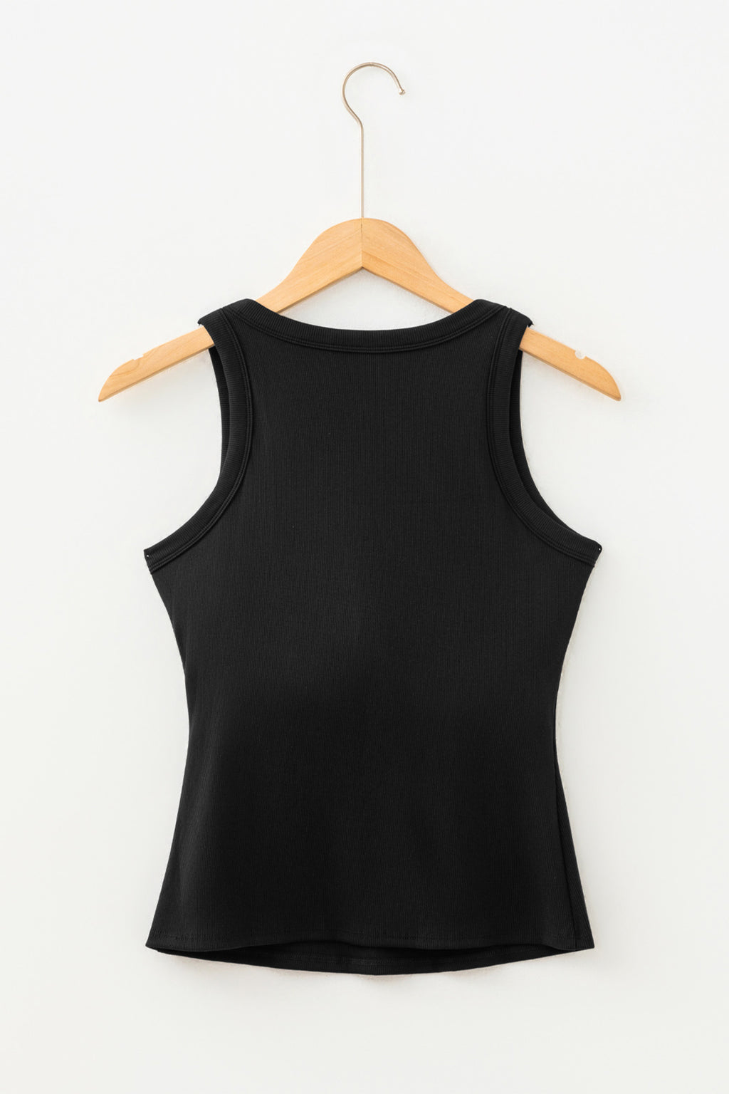 Black Slim Ribbed Padded Tank Top 🇺🇸