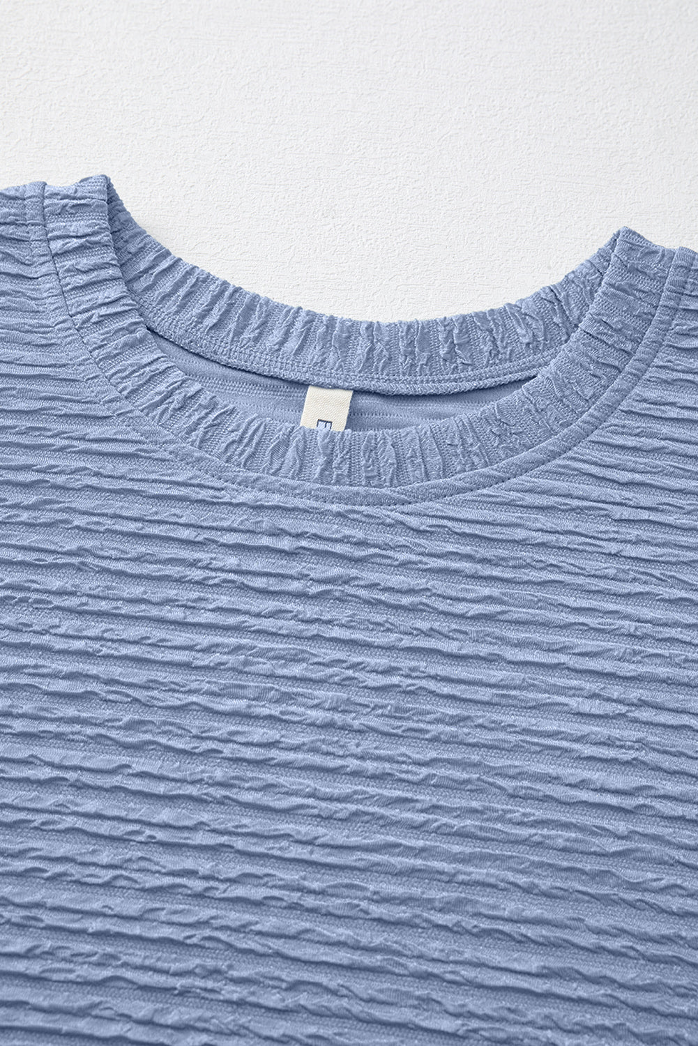 Myosotis Solid Color Textured Crinkle Short Sleeve T Shirt Dress 🇨🇳