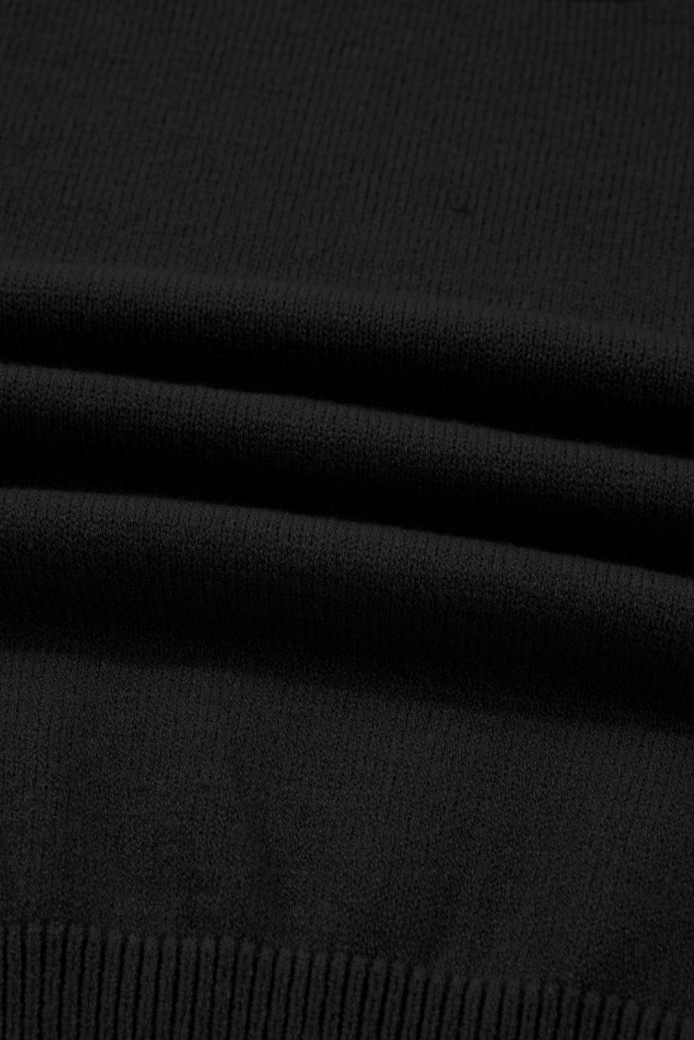 Black High Neck Puff Sleeve Sweater Pleated Mini Skirt 2pcs Knitted Outfit 🇺🇸