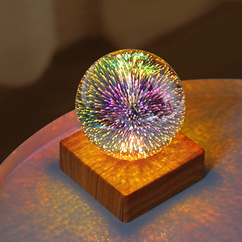 USB 3D Firework Crystals Ball Night Light  Plug In Romantic Star LED Night Light Christmas Lights Christmas Home Decorations 🇨🇳