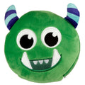 Puckator Relaxeazzz Green Monstarz Monster Round Plush Travel Pillow & Eye Mask - Sleep Eye Mask Masks - Kids Travel Accessories For Sleeping Airplane - Flight Plane Neck Pillow Pillows 🇬🇧