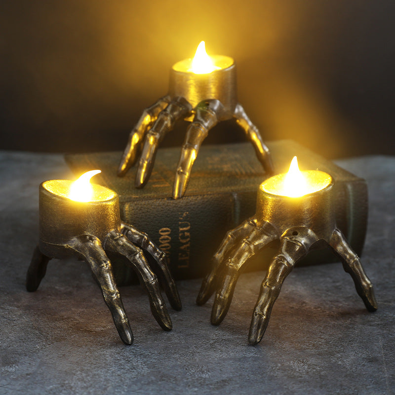 Halloween Skull Hand Lantern Atmosphere Decoration Props Skull Foot Night Lantern Halloween Candle Lantern 🇬🇧