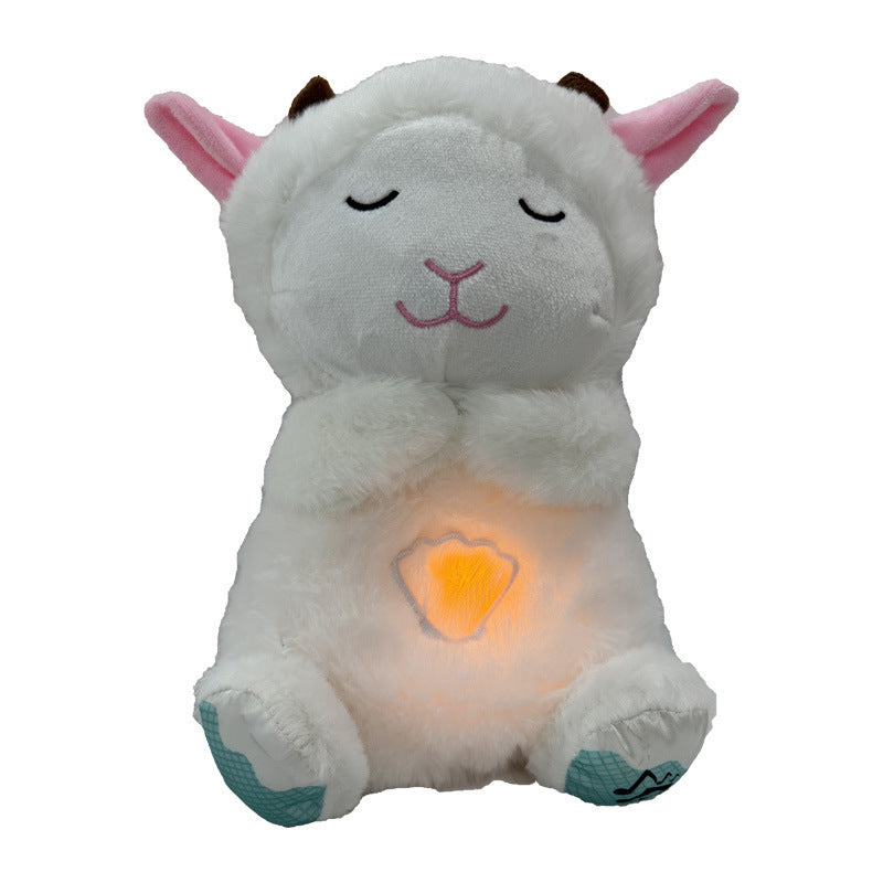 Cross-border New Breathing Lamb Baby Sleeping Soothing Sleep Music Plush Toy 🇨🇳