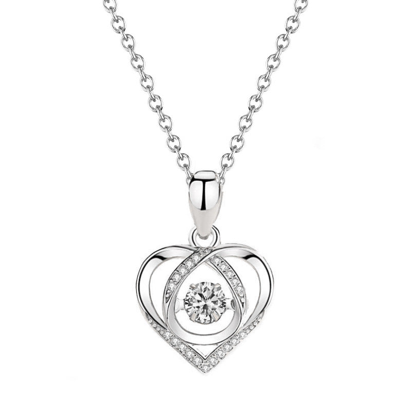 Beating Heart Necklace Women's Korean-style Elegant Smart Heart-shaped Collarbone Necklace Gift Pendant 🇨🇳