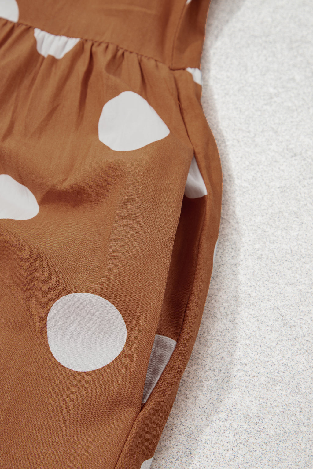 Brown Polka Dot Button Front Long Sleeve Shift Dress 🇺🇸