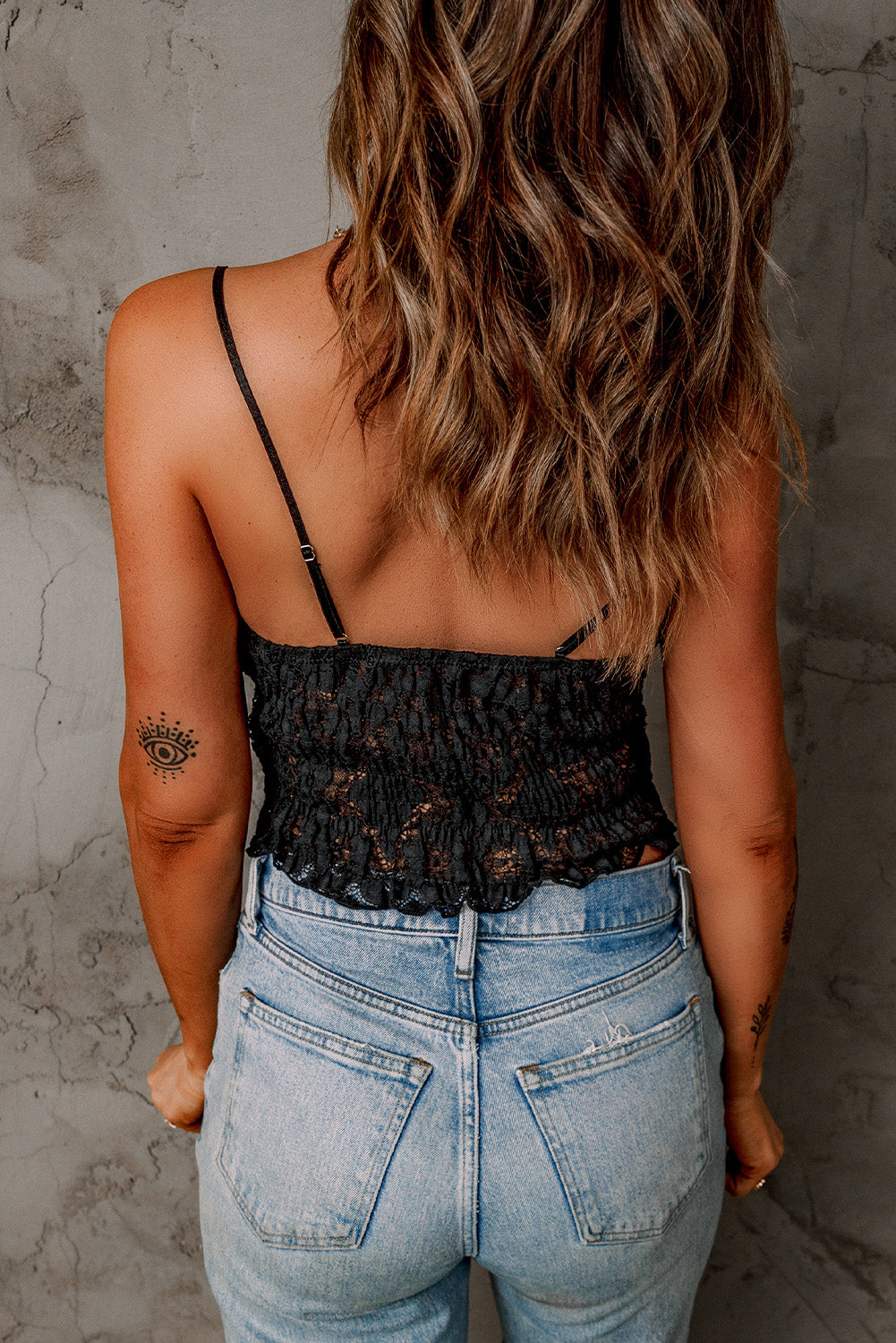 Black Lace Bralette Crop Top 🇨🇳