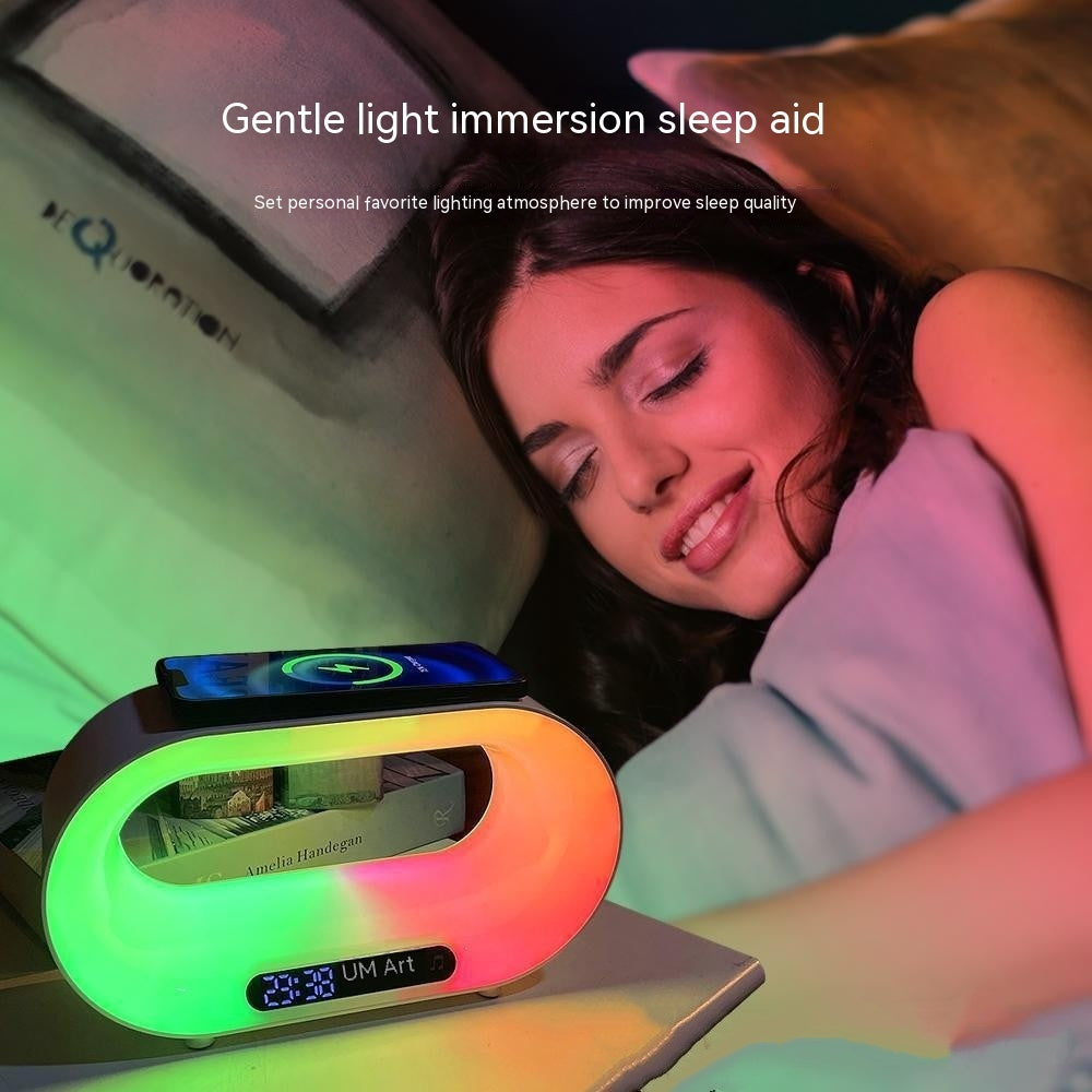 Multi-function 3 In 1 LED Night Light APP Control RGB Atmosphere Desk Lamp Smart Multifunctional Wireless Charger Alarm Clock 🇨🇳