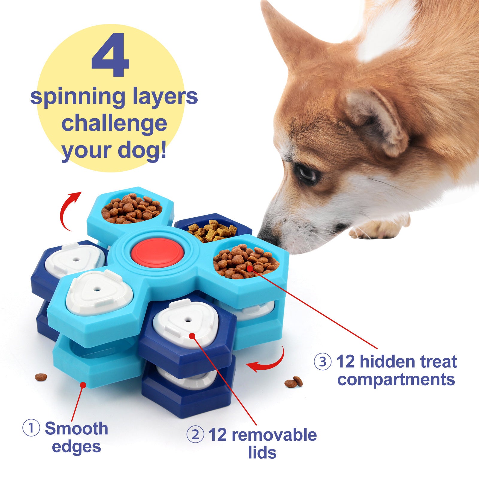 4 Layers Slow Feeder Puzzle Dog Bowls Assemble Slow Eating Bowl For Dogs Non-slip Interactive Dog Puzzle Game Slow Bowl Pet Products 🇨🇳