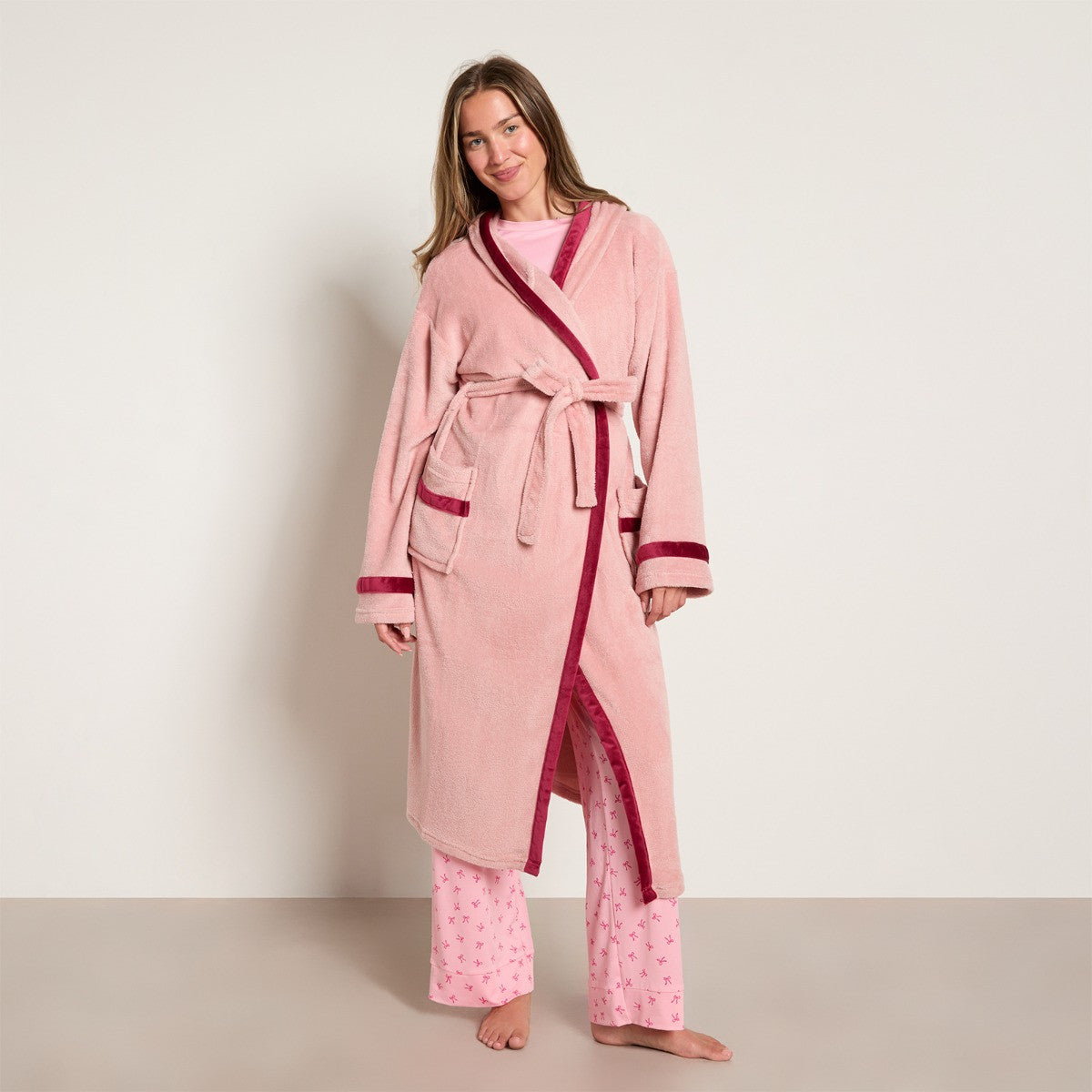 Flannel Fleece Piped Edge Dressing Gown, Adults 🇬🇧