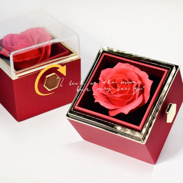 Rotating Soap Flower Rose Gift Box Creative Rotating Rose Jewelry Packaging Box 🇨🇳