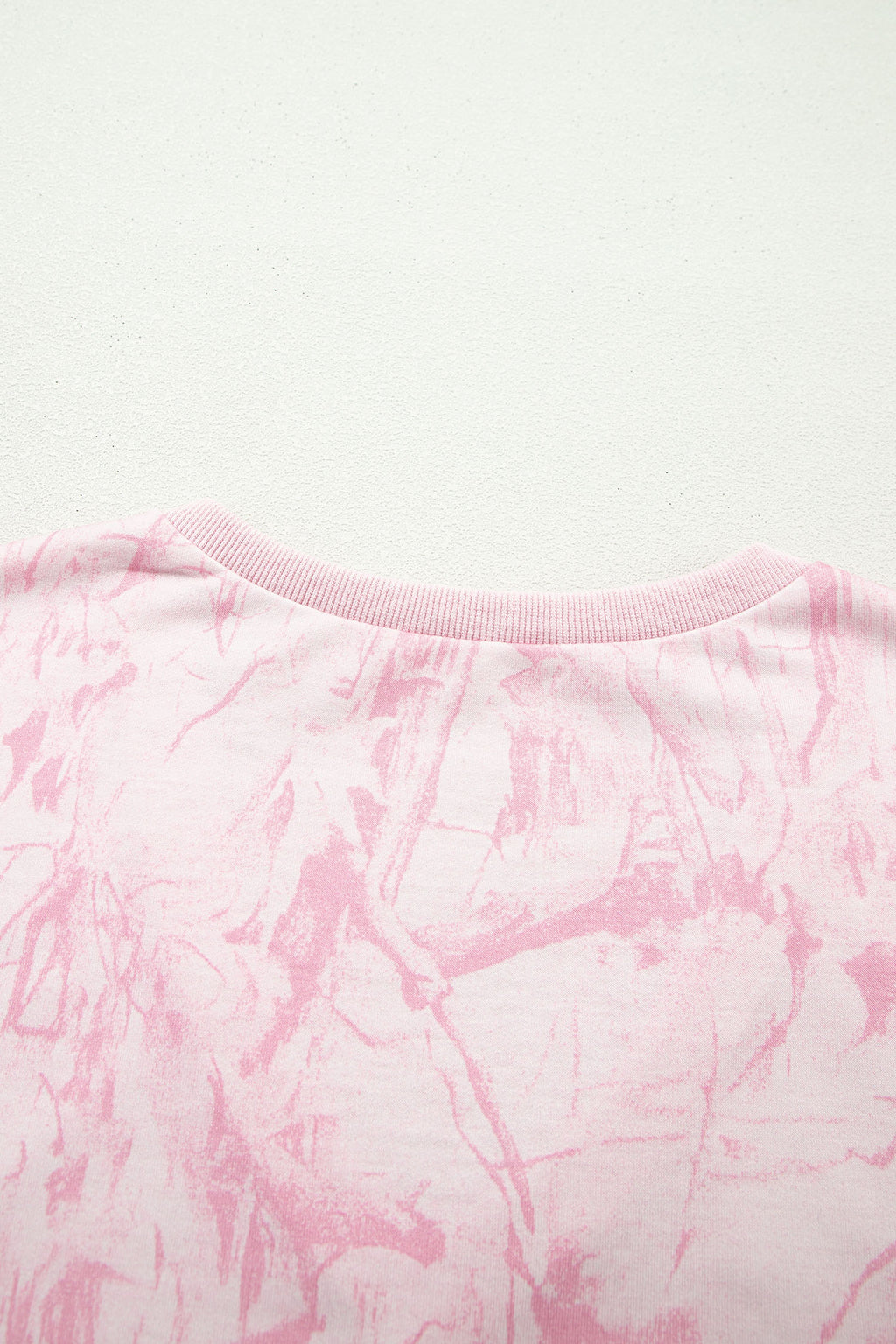 Pink Abstract Print V Neck Loose Tee Drawstring Shorts 2pcs Outfit 🇺🇸