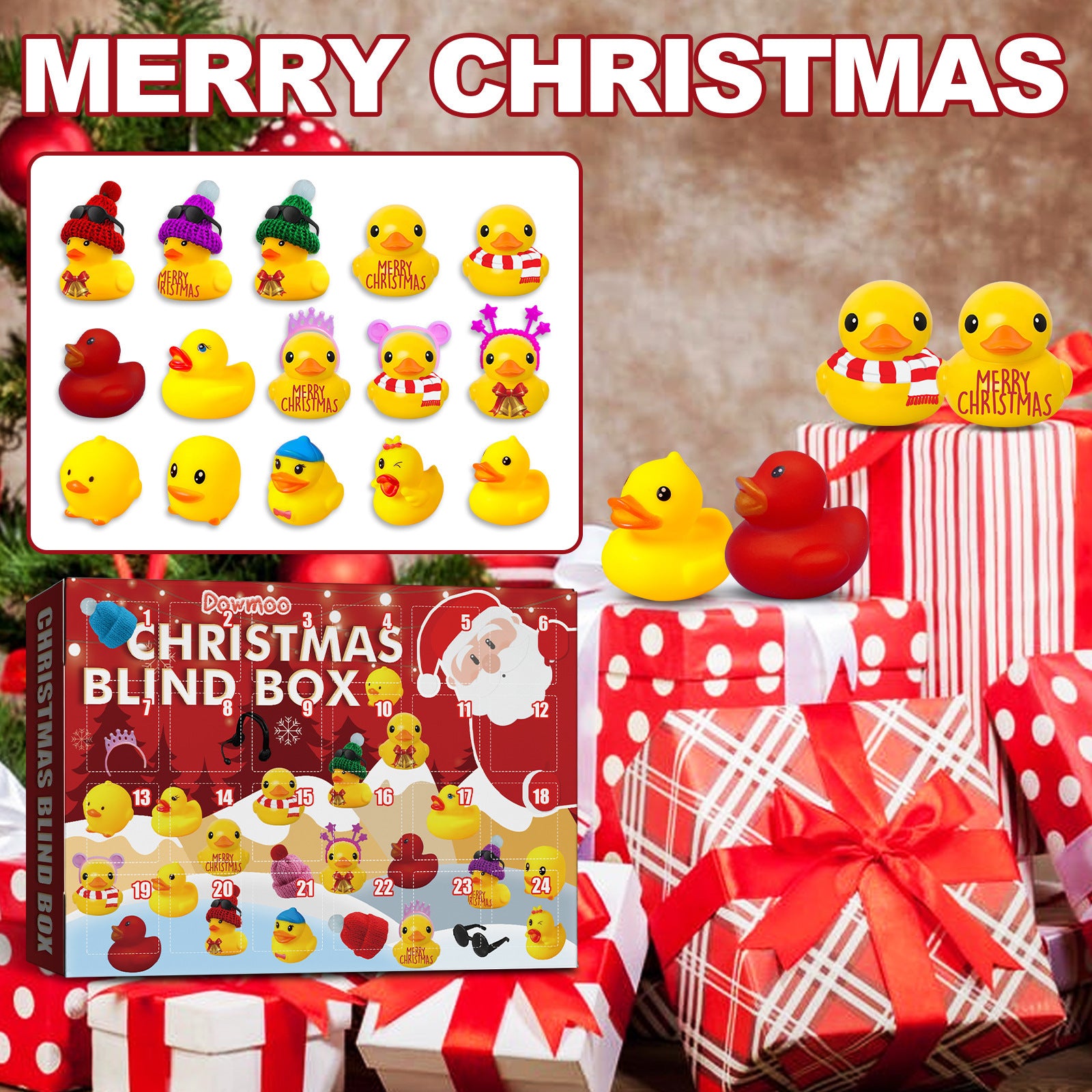 24 Days Countdown Christmas Advent Calendar Set Funny Ducks Bath Toy For Kids Animals Advent Calendar Christmas Xmas Gifts 🇨🇳