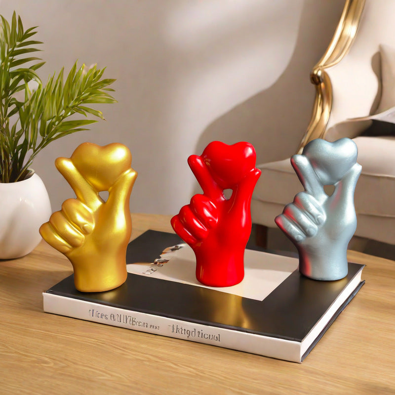 Decorative Resin Crafts Love Gesture Ornaments Home Decor 🇨🇳