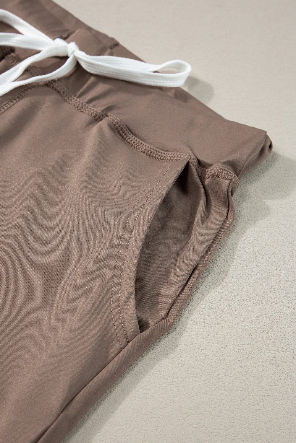 Dark Brown Drawstring Elastic Waistband Pocketed Joggers 🇺🇸
