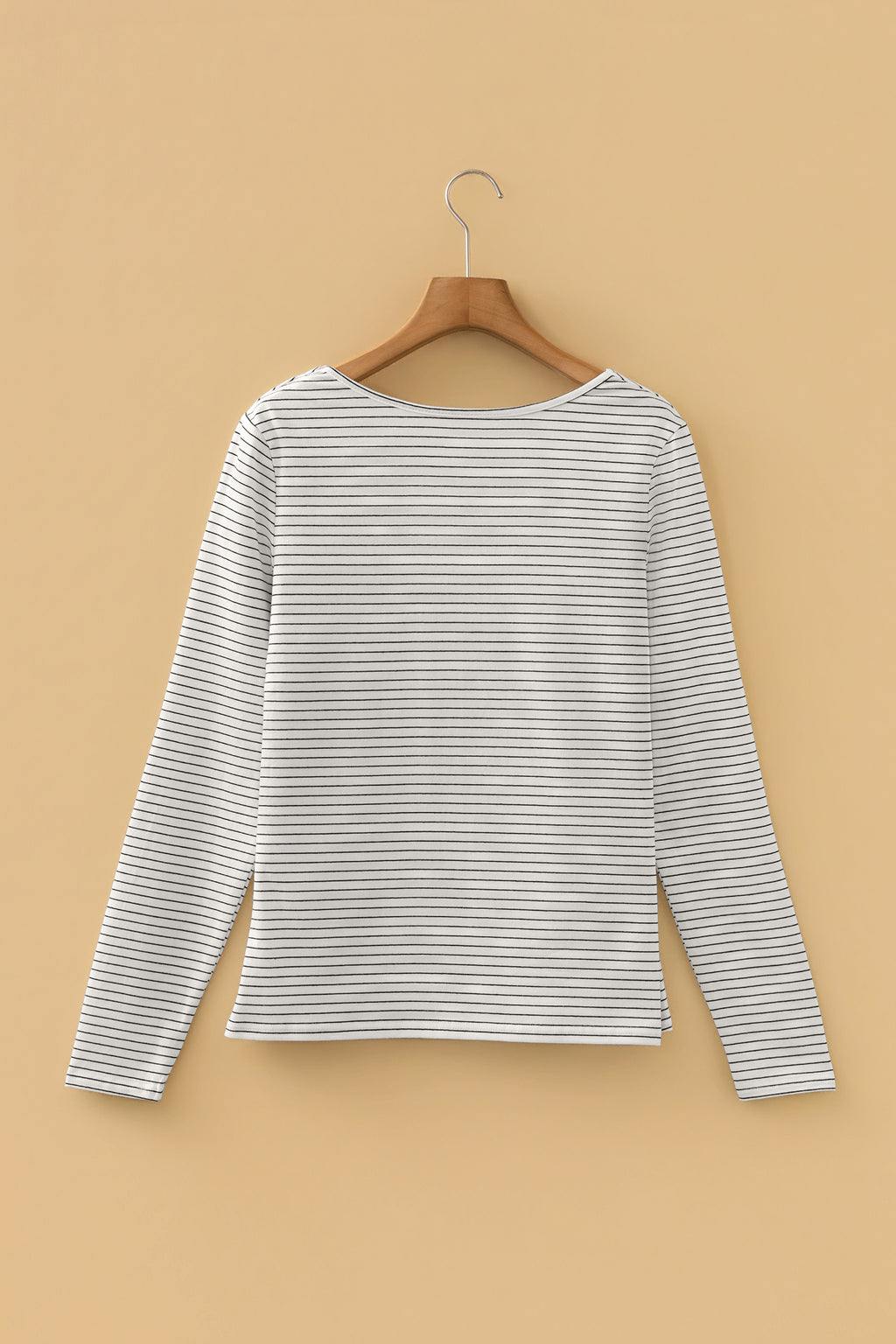 White Stripe Square Neck Long Sleeve Top 🇺🇸